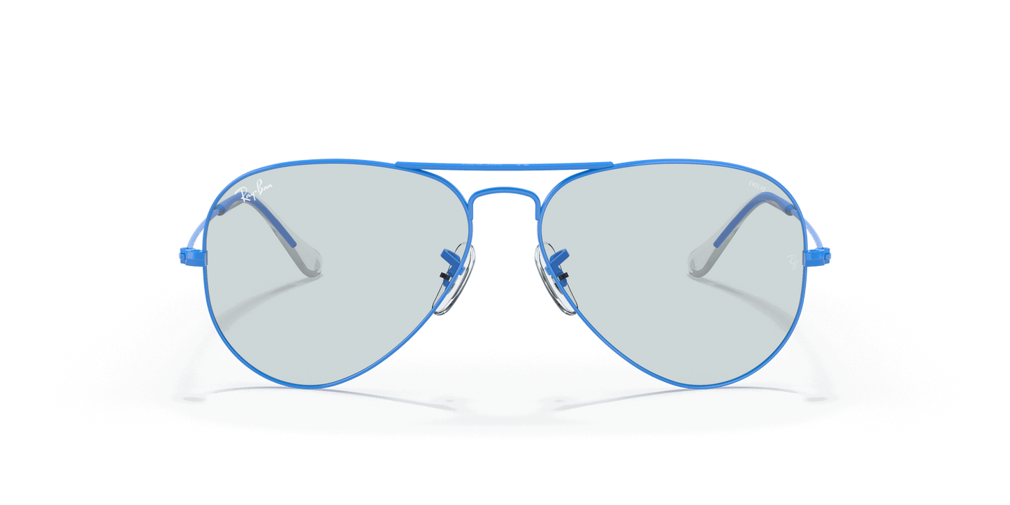 [Light Blue/Dark Violet Photochromic Evolve Lenses, Polished Light Blue Frame]