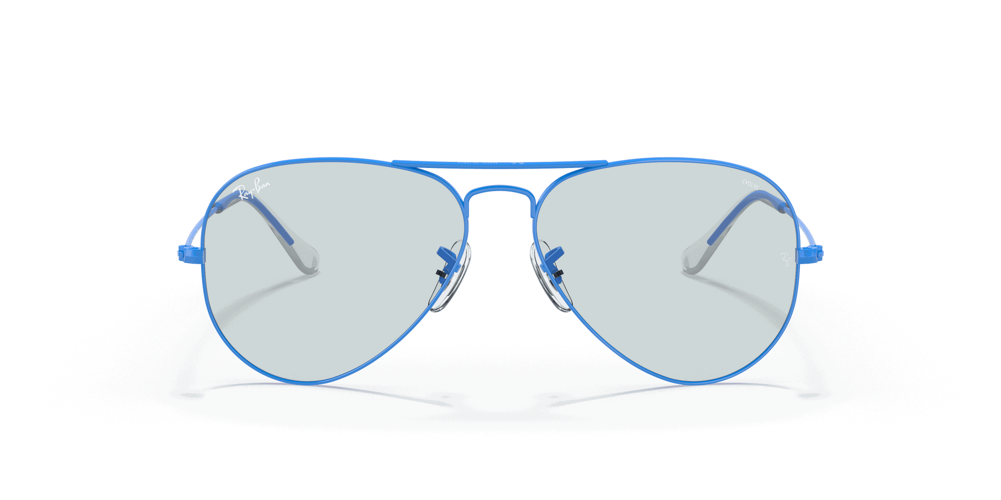 [Light Blue/Dark Violet Photochromic Evolve Lenses, Polished Light Blue Frame]