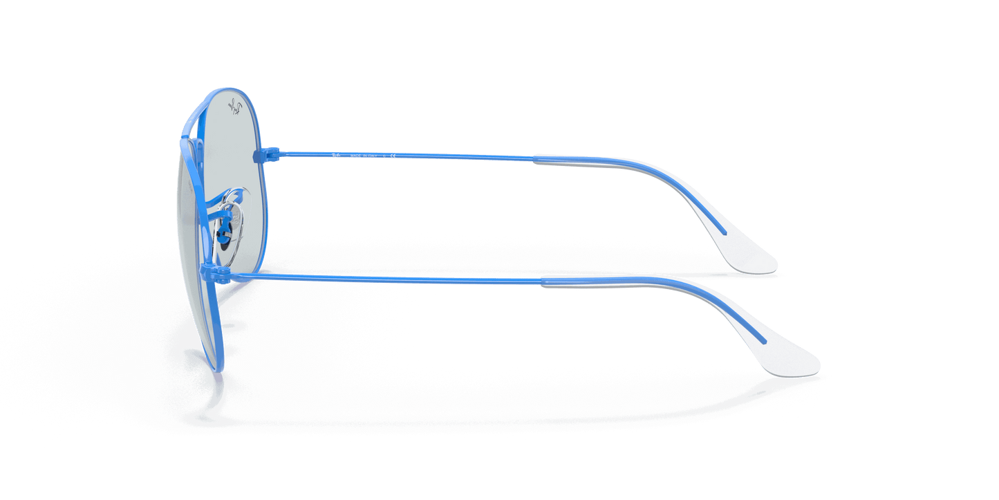 [Light Blue/Dark Violet Photochromic Evolve Lenses, Polished Light Blue Frame]