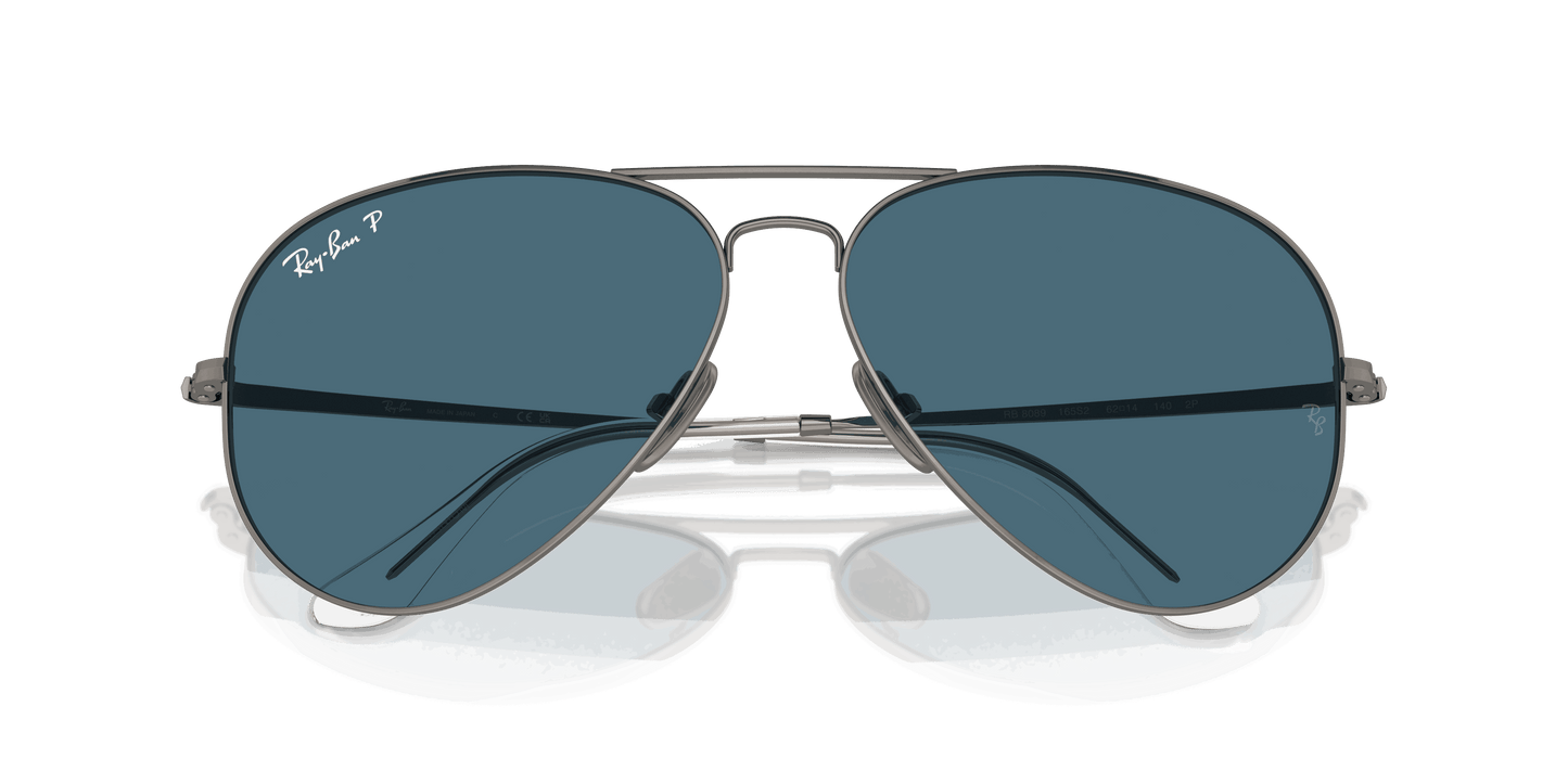 [Blue Lenses, Polished Gunmetal Frame]