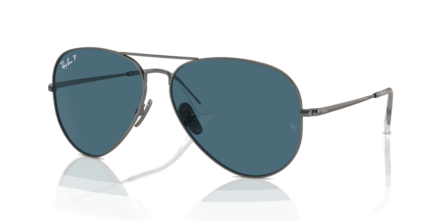 [Blue Lenses, Polished Gunmetal Frame]