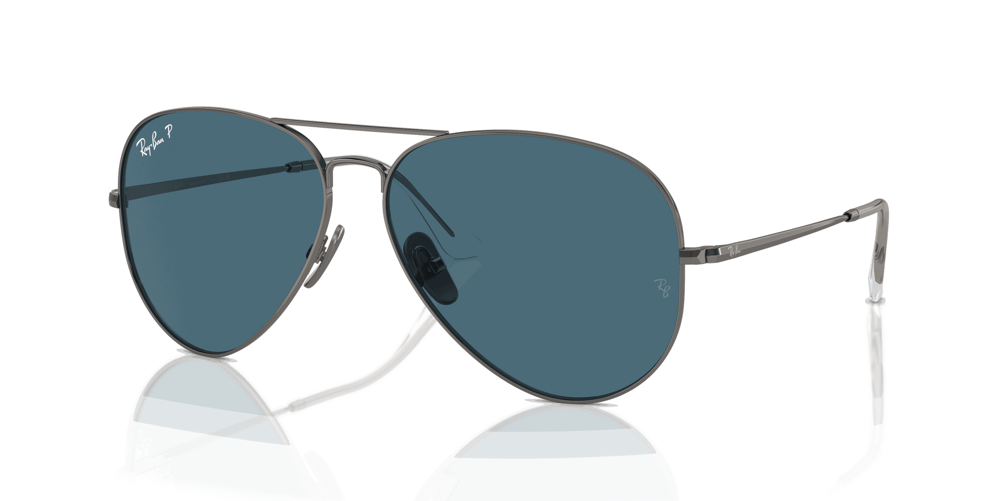 [Blue Lenses, Polished Gunmetal Frame]