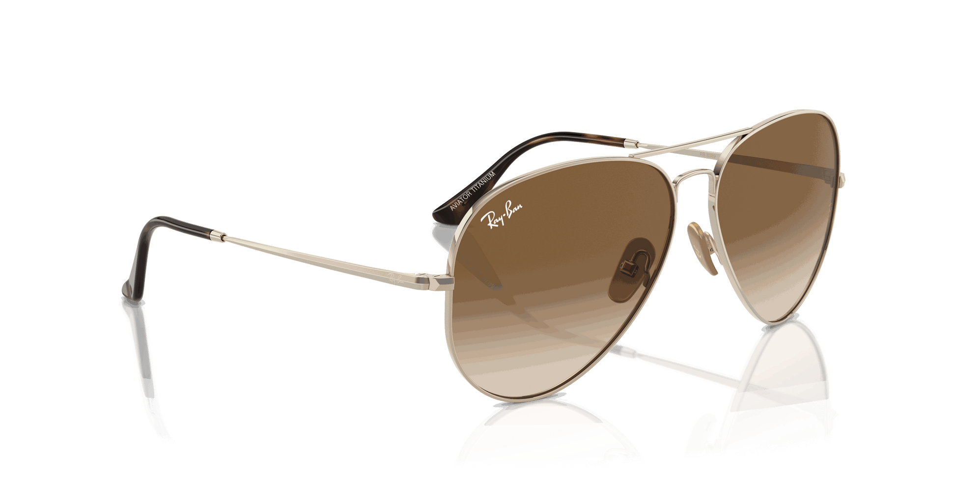 [Clear & Brown Lenses, Polished Arista Gold Frame]