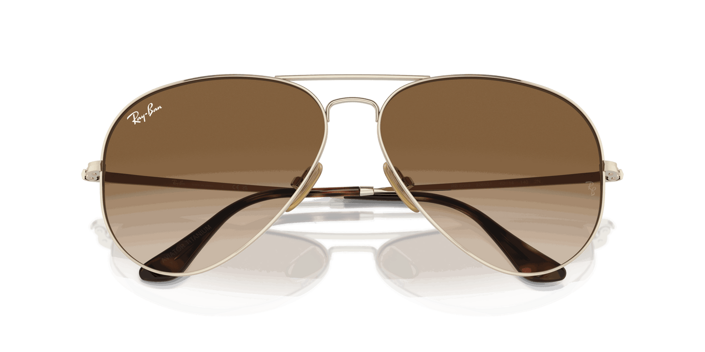 [Clear & Brown Lenses, Polished Arista Gold Frame]