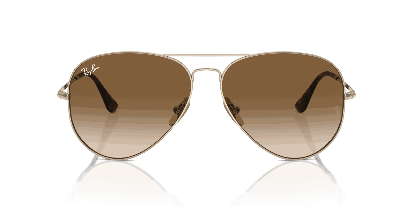 [Clear & Brown Lenses, Polished Arista Gold Frame]