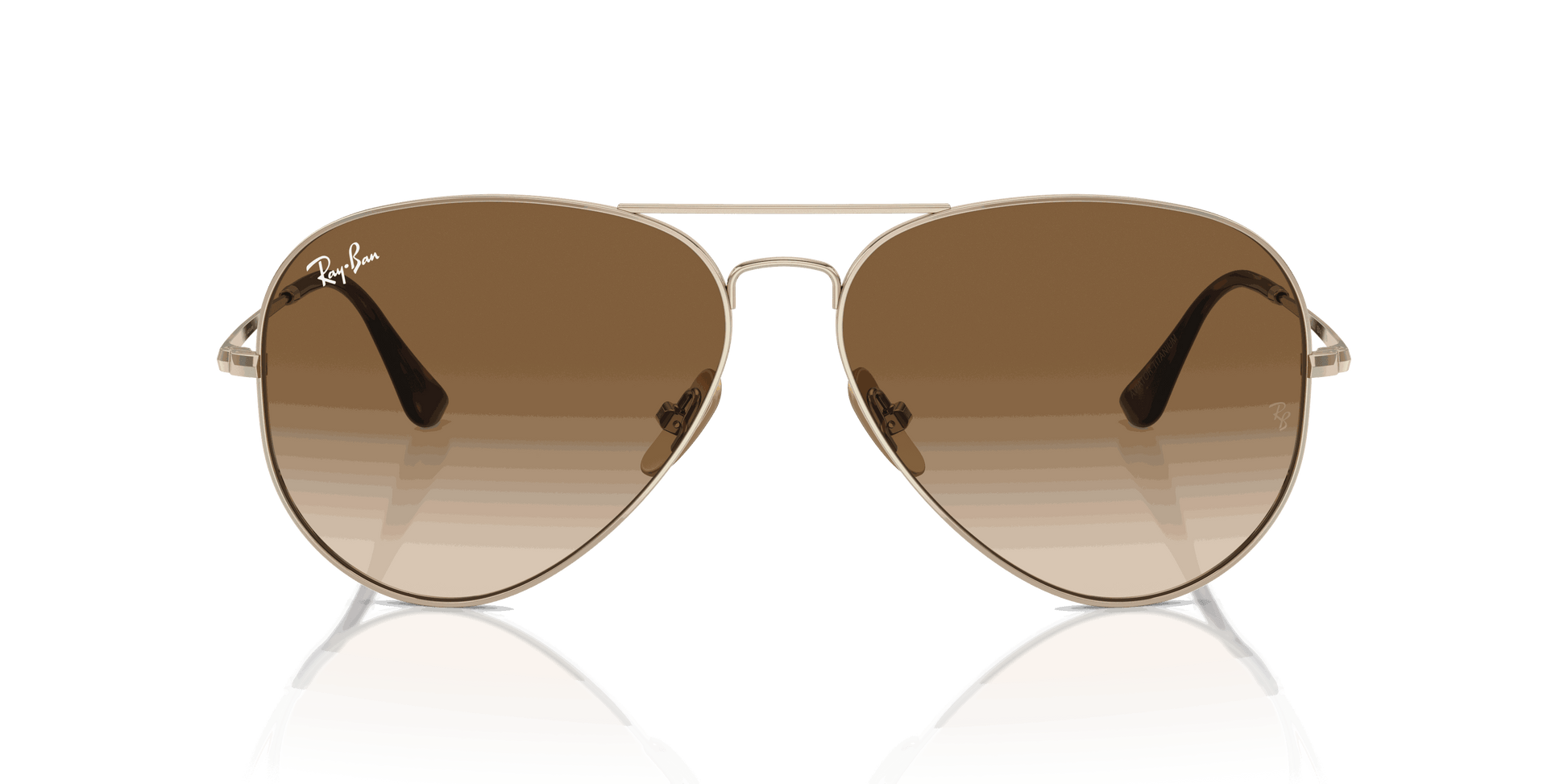 [Clear & Brown Lenses, Polished Arista Gold Frame]