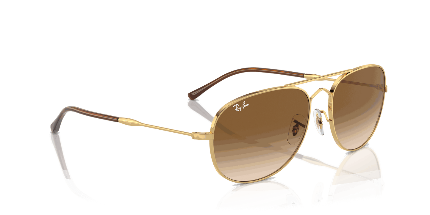 [Clear & Brown Lenses, Polished Arista Gold Frame]