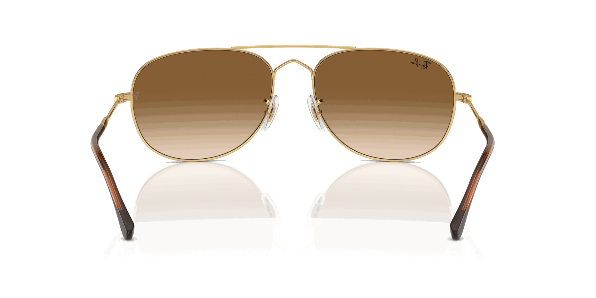 [Clear & Brown Lenses, Polished Arista Gold Frame]