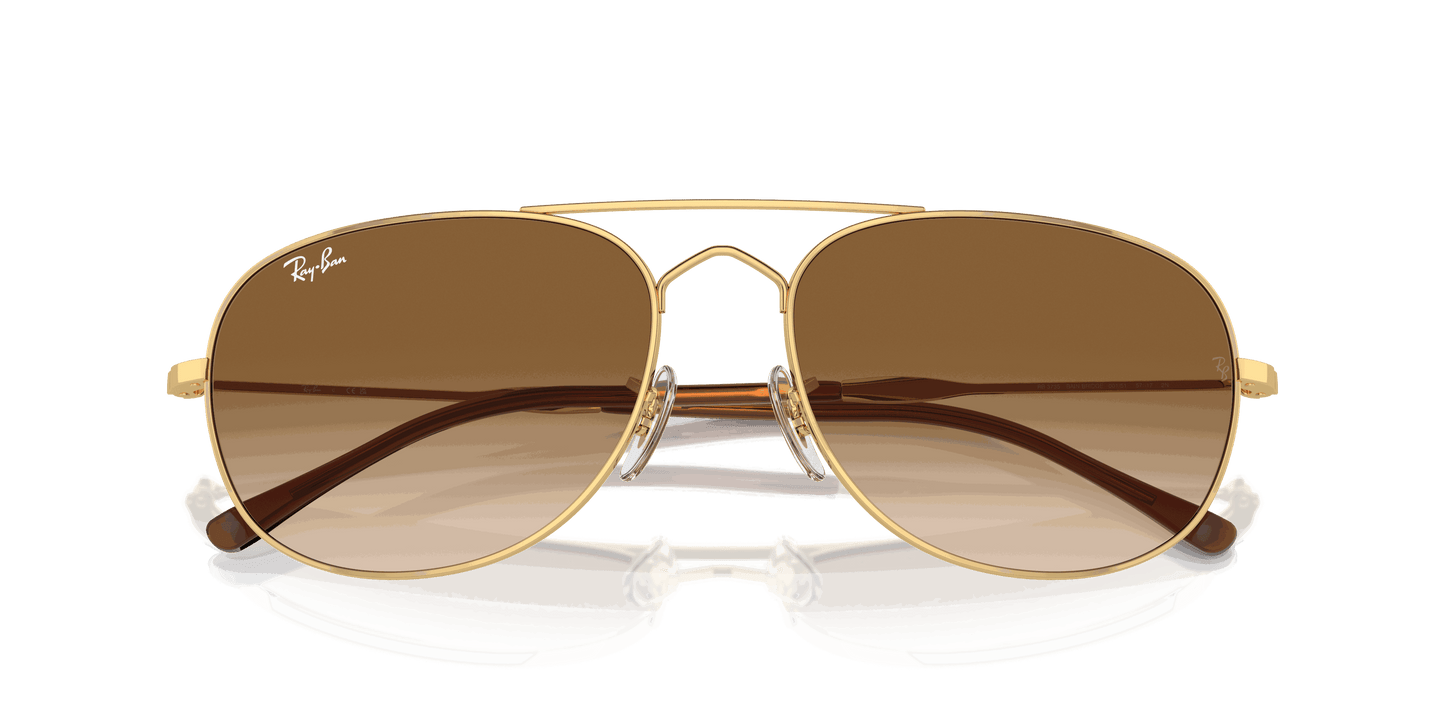 [Clear & Brown Lenses, Polished Arista Gold Frame]