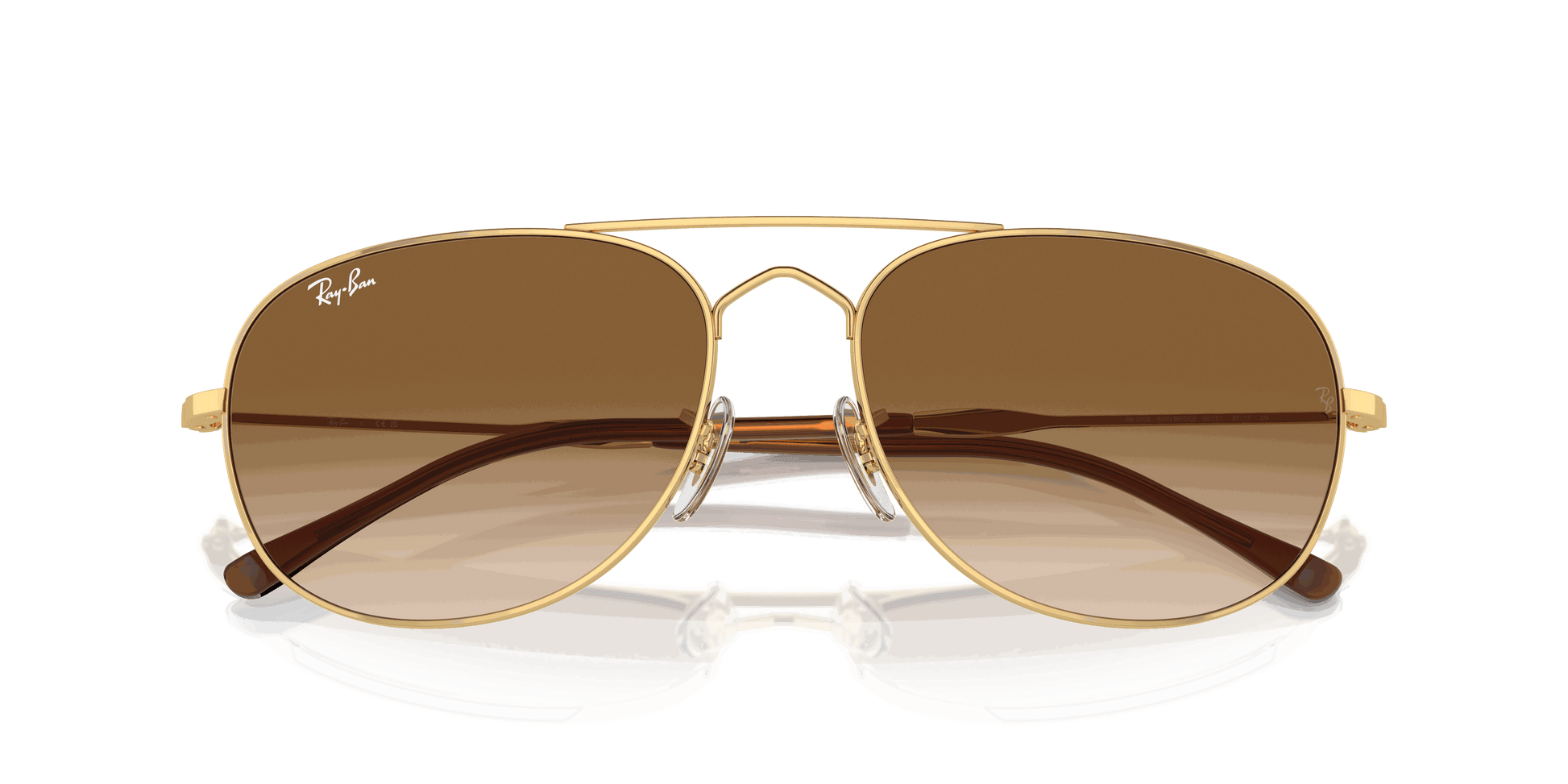 [Clear & Brown Lenses, Polished Arista Gold Frame]