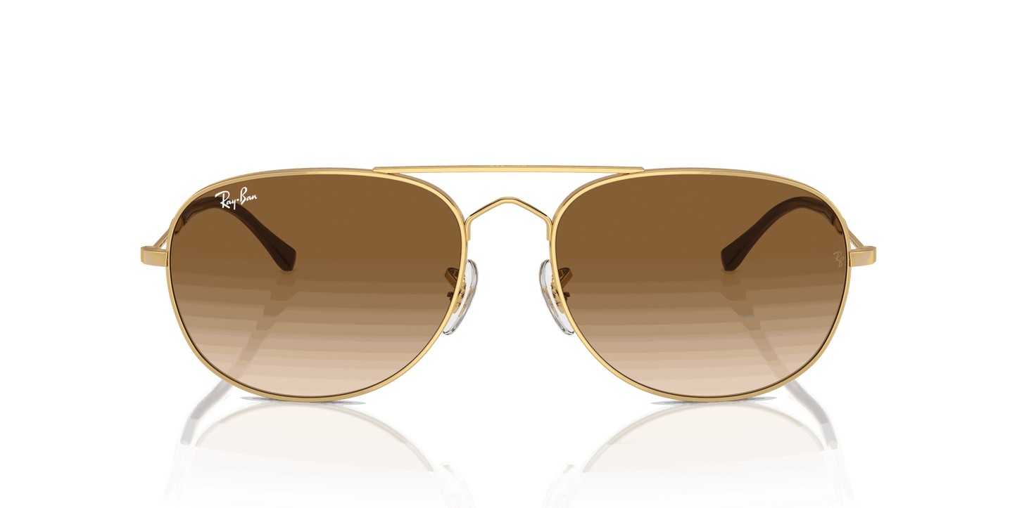 [Clear & Brown Lenses, Polished Arista Gold Frame]