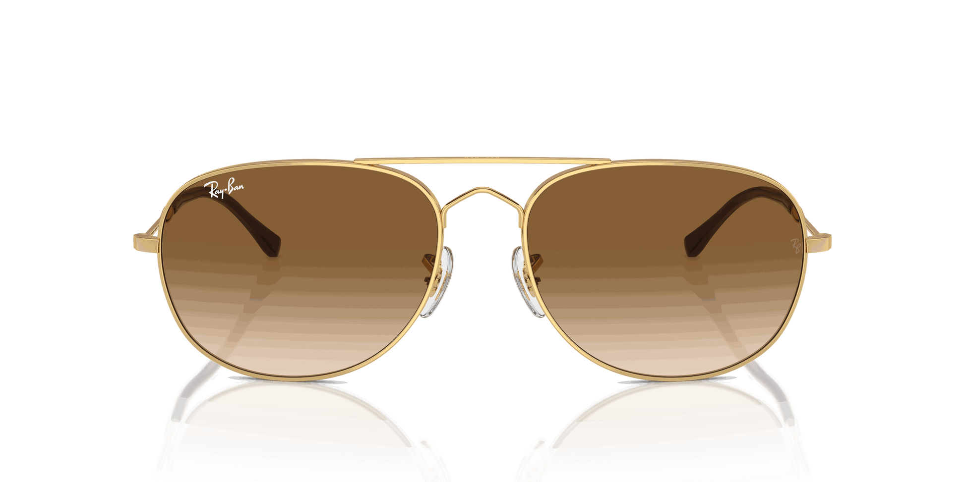 [Clear & Brown Lenses, Polished Arista Gold Frame]