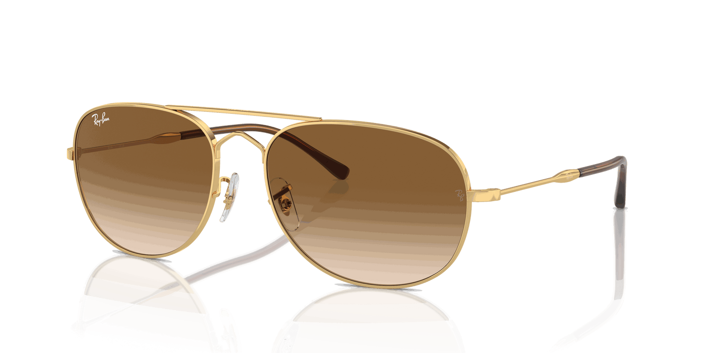 [Clear & Brown Lenses, Polished Arista Gold Frame]