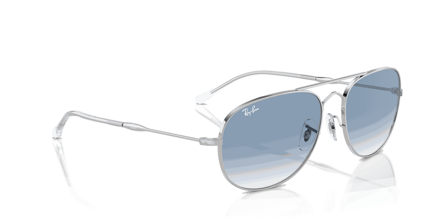 [Clear & Blue Lenses, Polished Silver Frame]