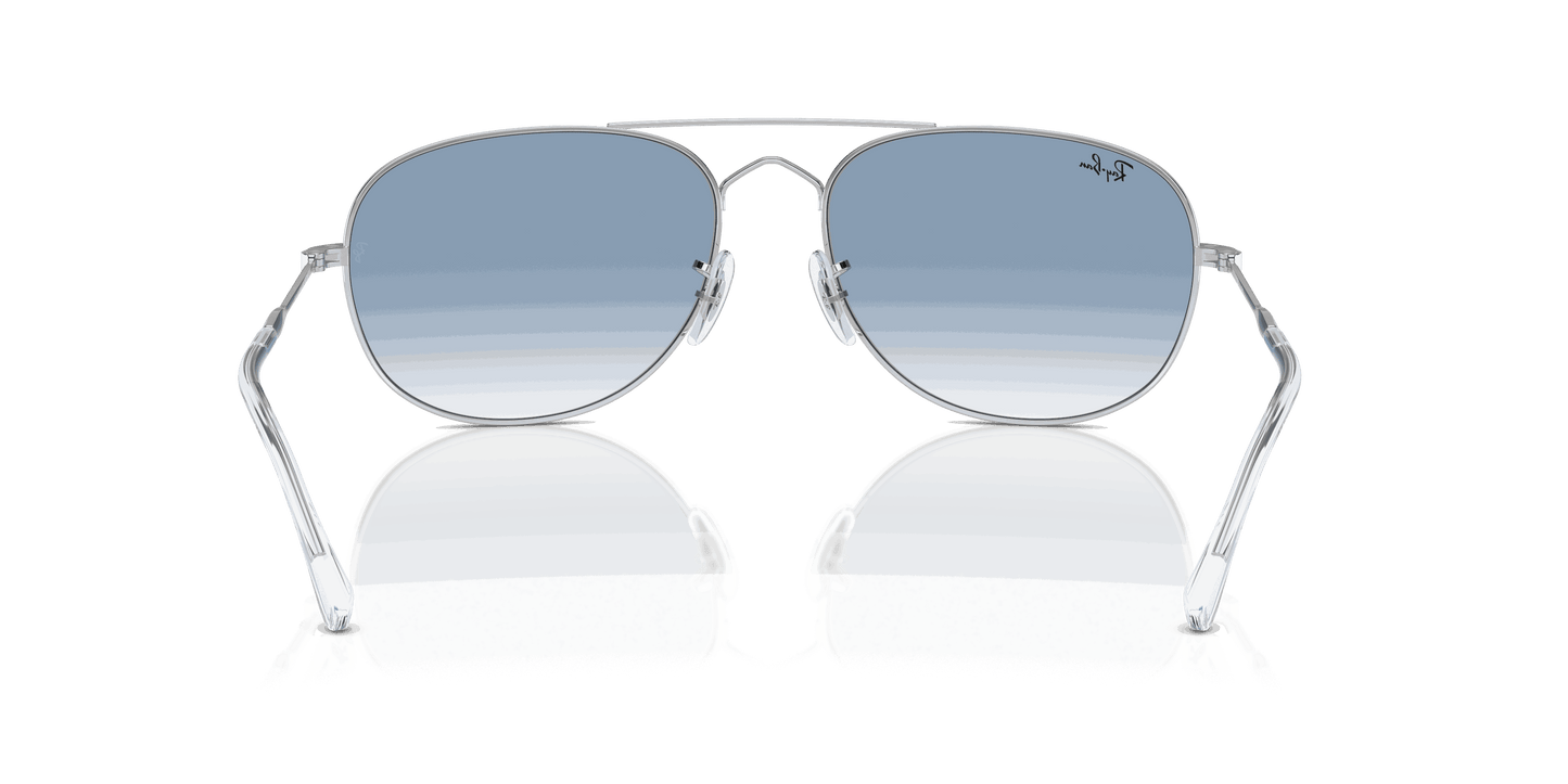 [Clear & Blue Lenses, Polished Silver Frame]