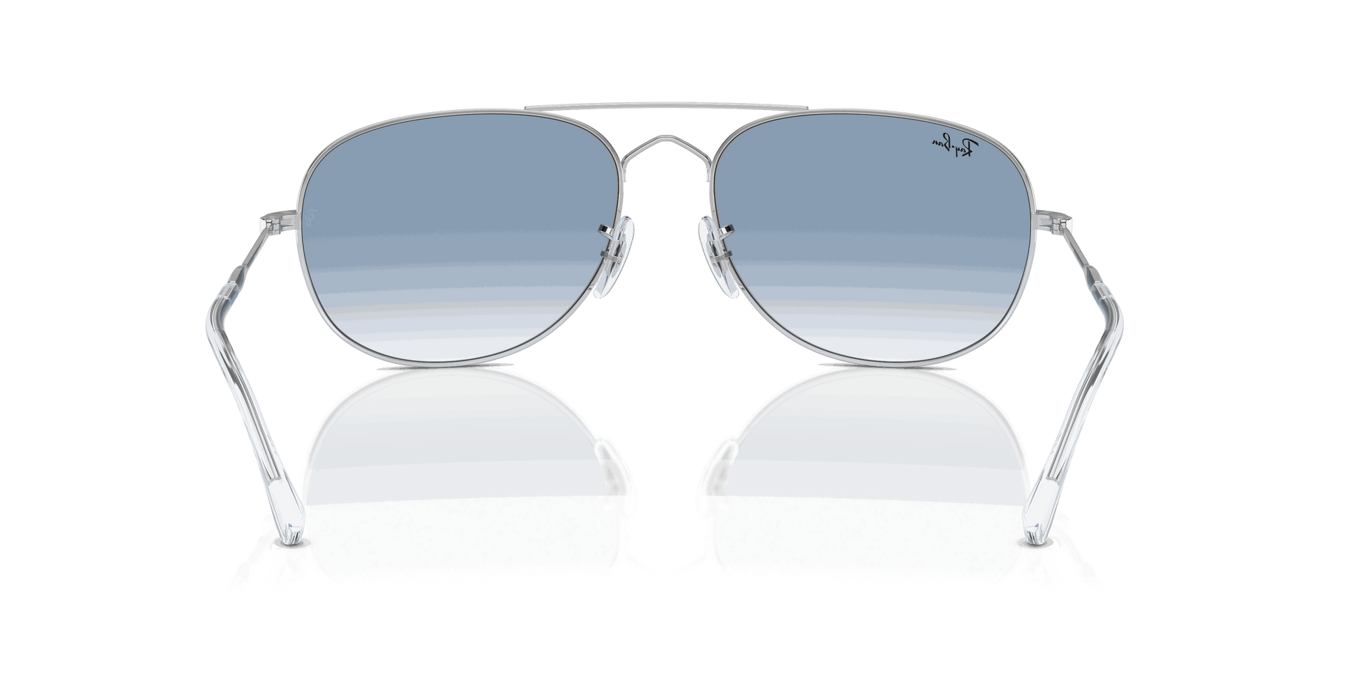 [Clear & Blue Lenses, Polished Silver Frame]