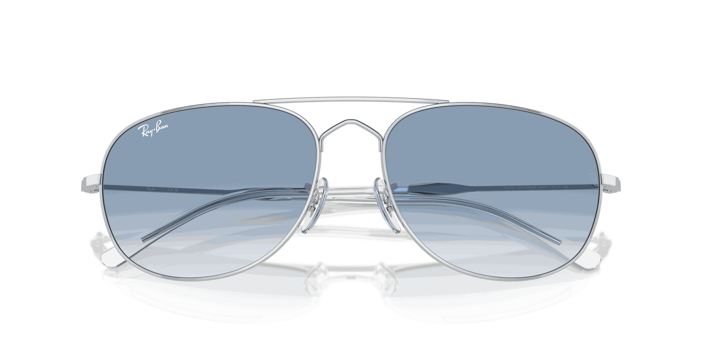 [Clear & Blue Lenses, Polished Silver Frame]