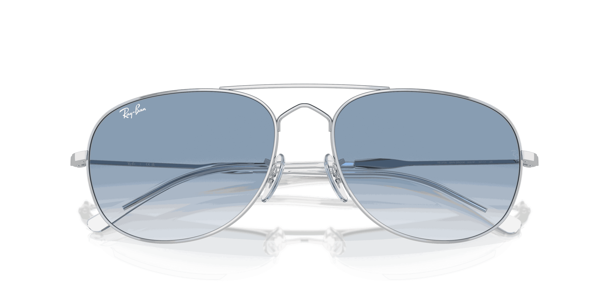 [Clear & Blue Lenses, Polished Silver Frame]