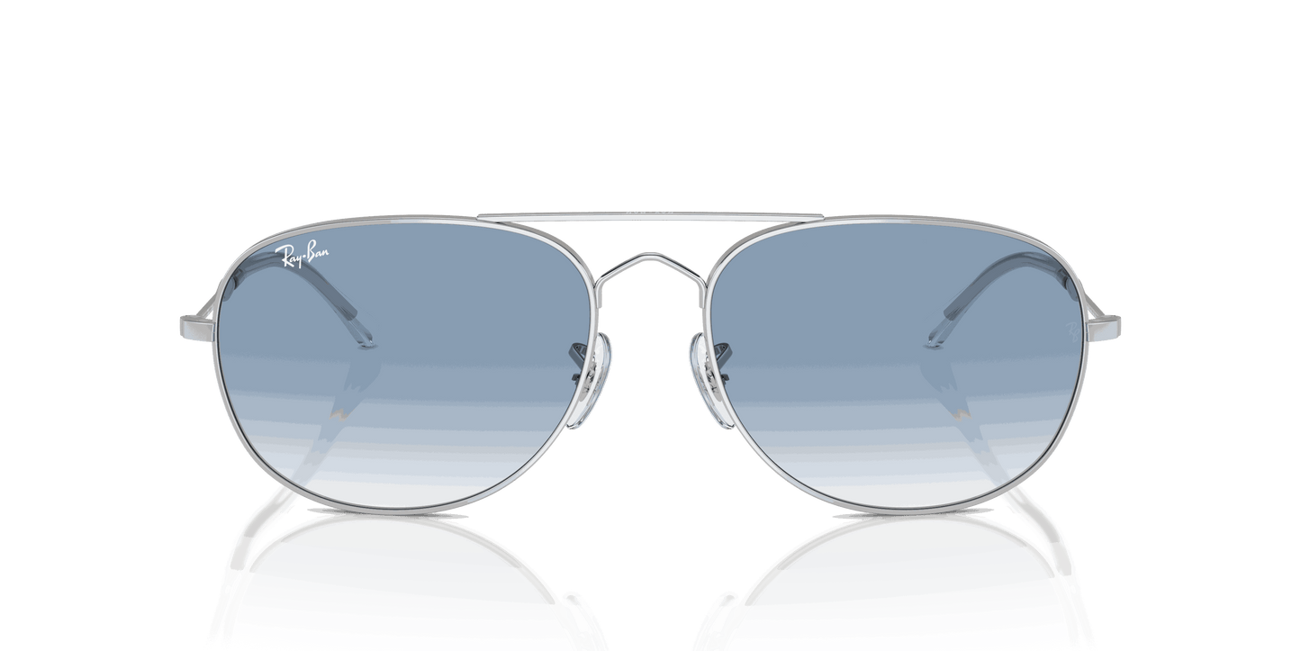 [Clear & Blue Lenses, Polished Silver Frame]