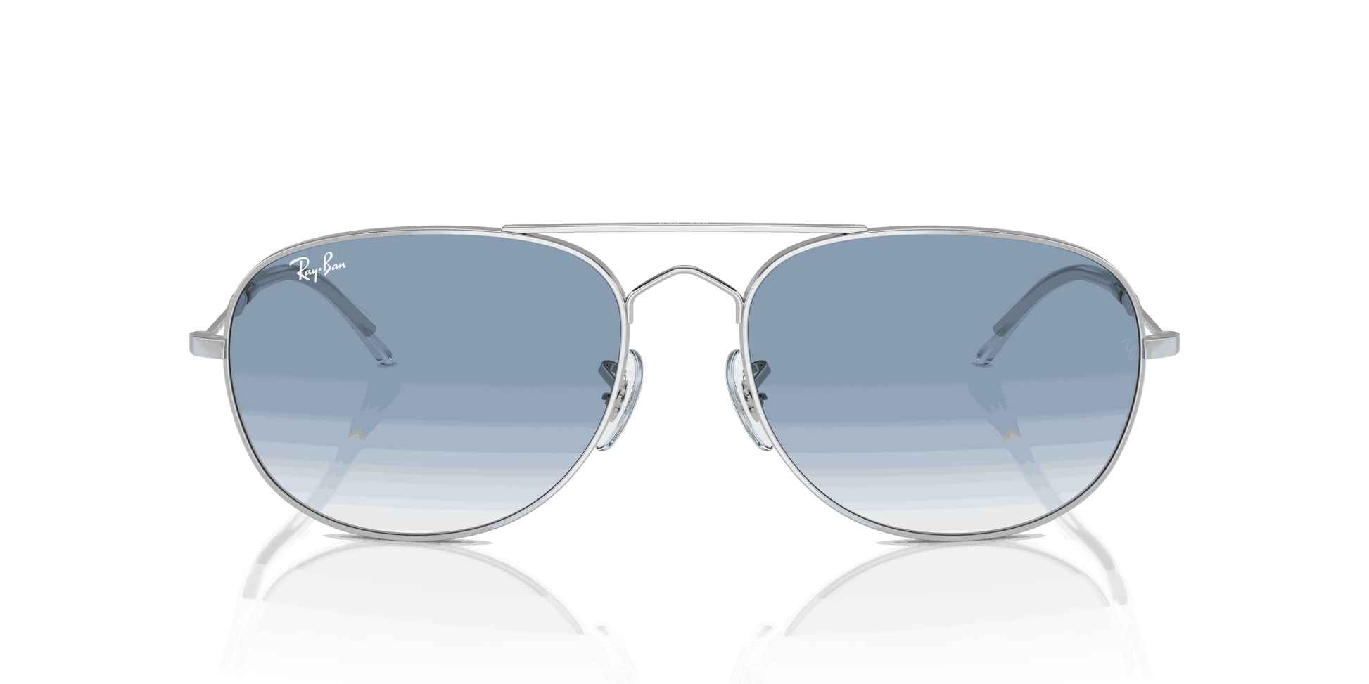 [Clear & Blue Lenses, Polished Silver Frame]