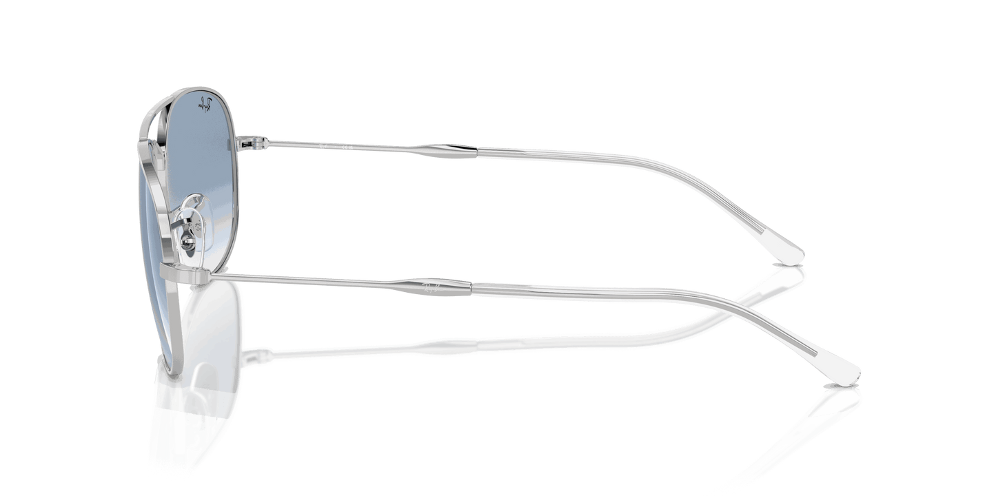 [Clear & Blue Lenses, Polished Silver Frame]