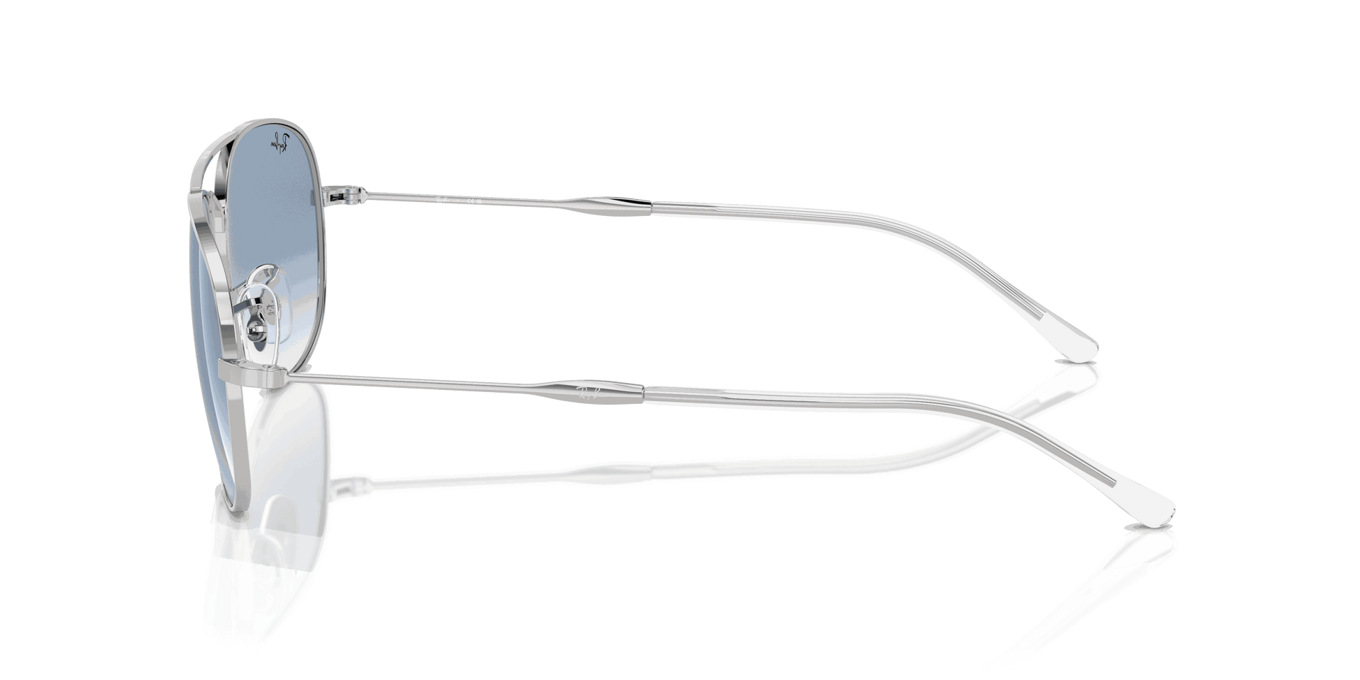 [Clear & Blue Lenses, Polished Silver Frame]