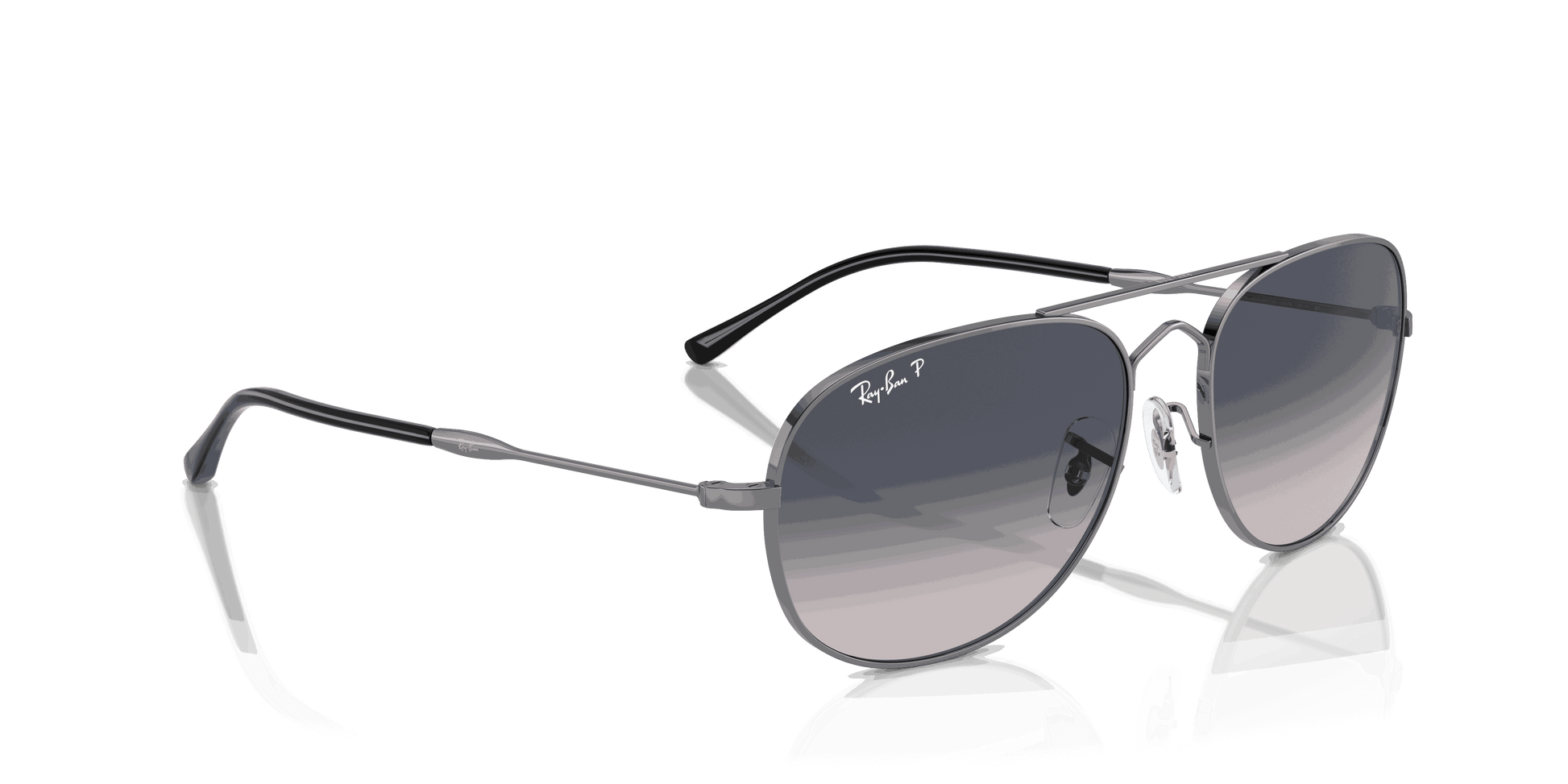 [Blue Lenses, Polished Gunmetal Frame]