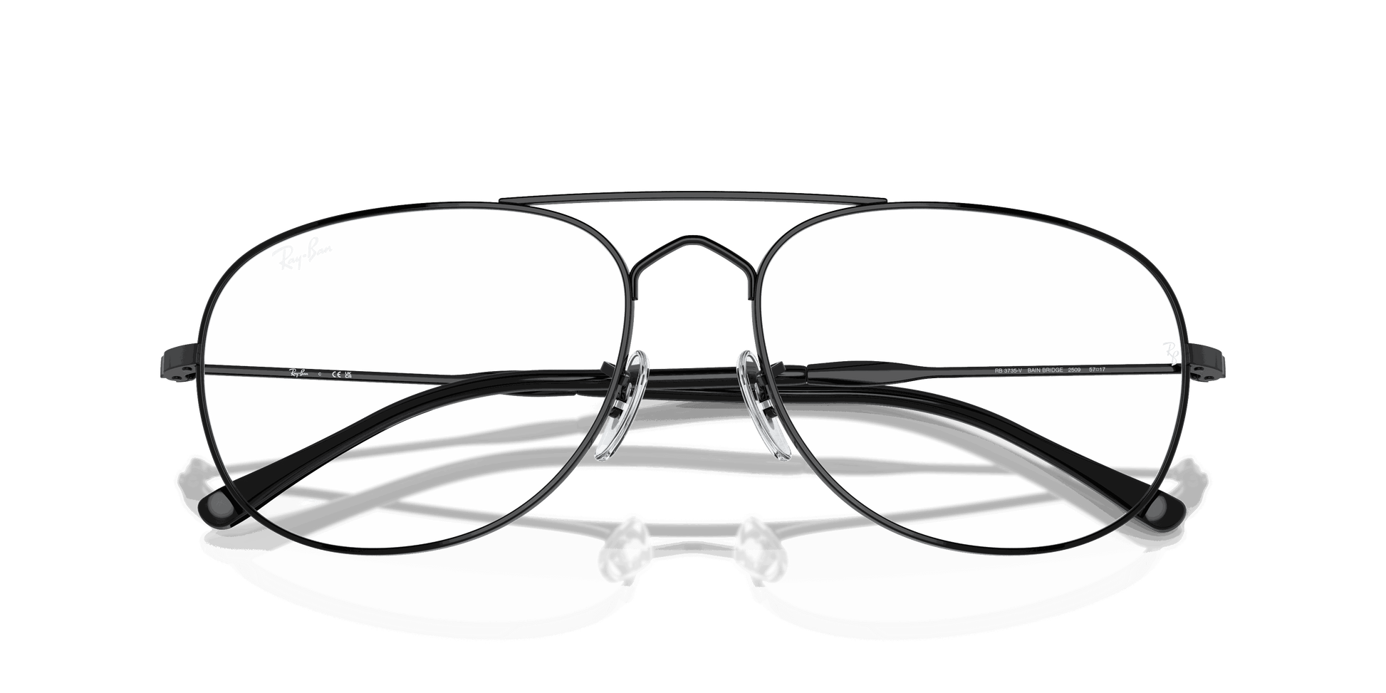 [Clear Lenses, Polished Black Frame]