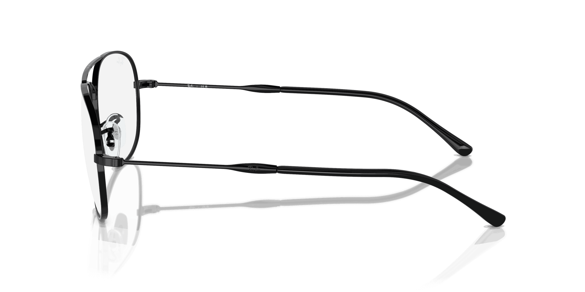 [Clear Lenses, Polished Black Frame]