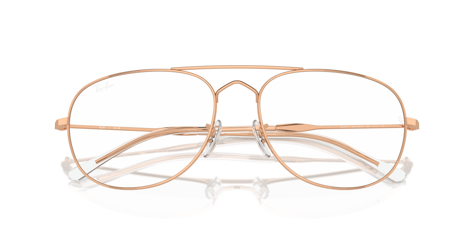 [Clear Lenses, Polished Rose Gold Frame]