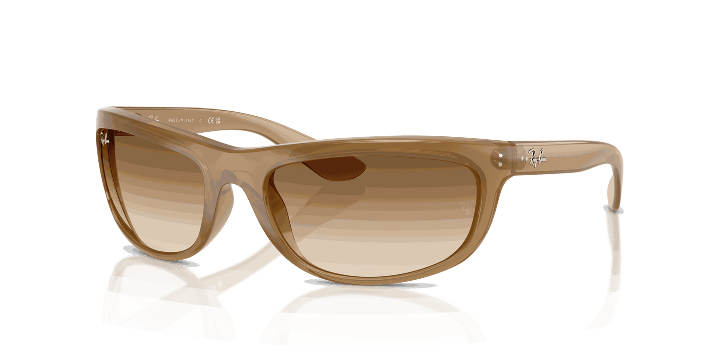 [Clear Gradient Brown Lenses, Matte Opal Light Brown Frame]