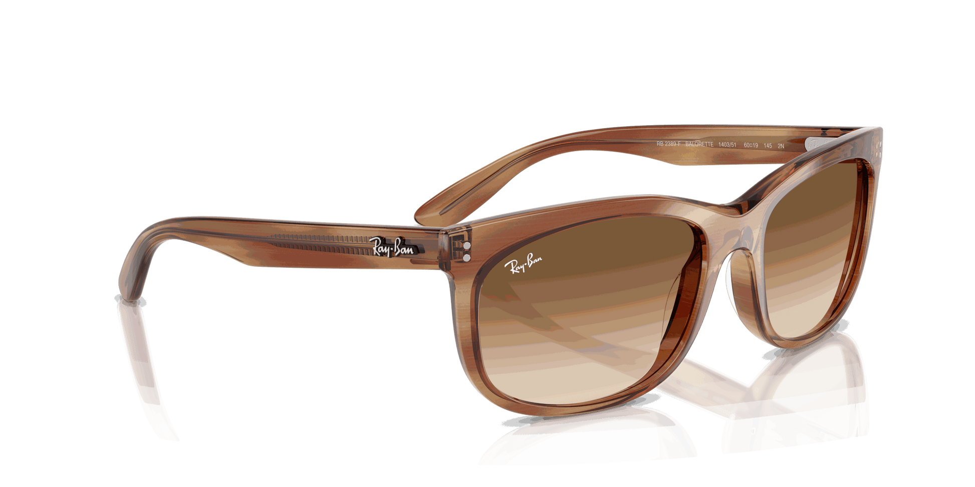 [Clear Gradient Brown Lenses, Polished Striped Brown Frame]