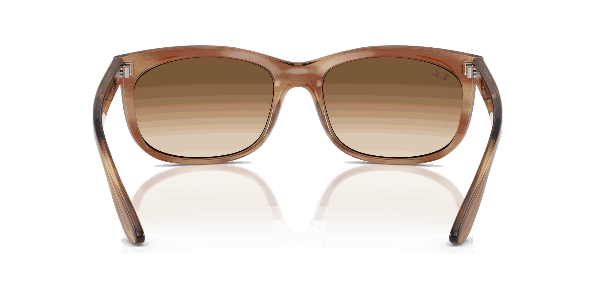 [Clear Gradient Brown Lenses, Polished Striped Brown Frame]