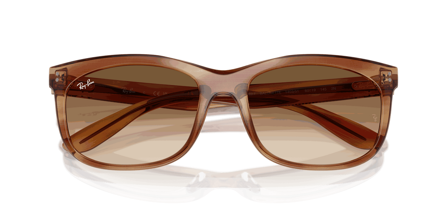 [Clear Gradient Brown Lenses, Polished Striped Brown Frame]