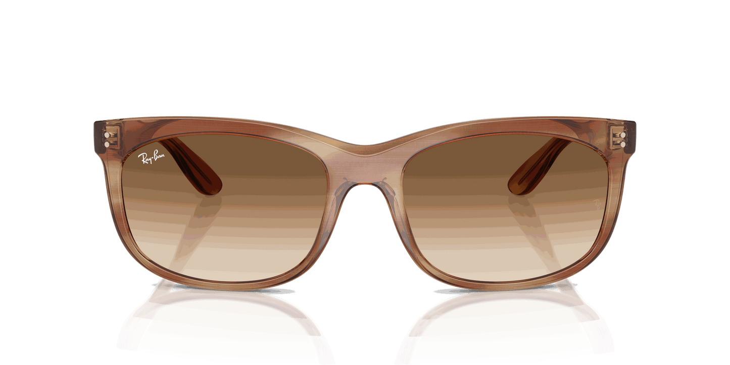 [Clear Gradient Brown Lenses, Polished Striped Brown Frame]