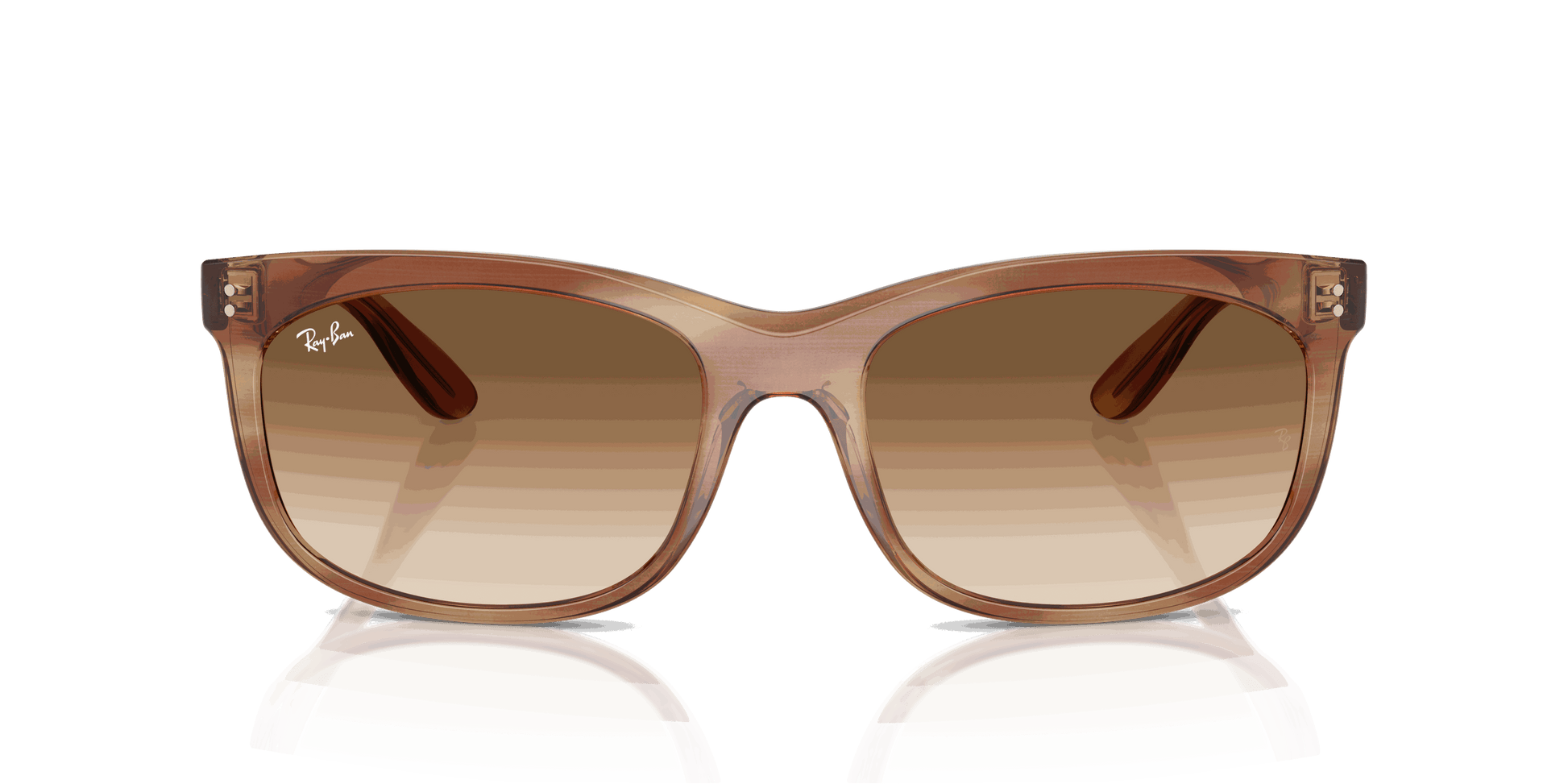 [Clear Gradient Brown Lenses, Polished Striped Brown Frame]