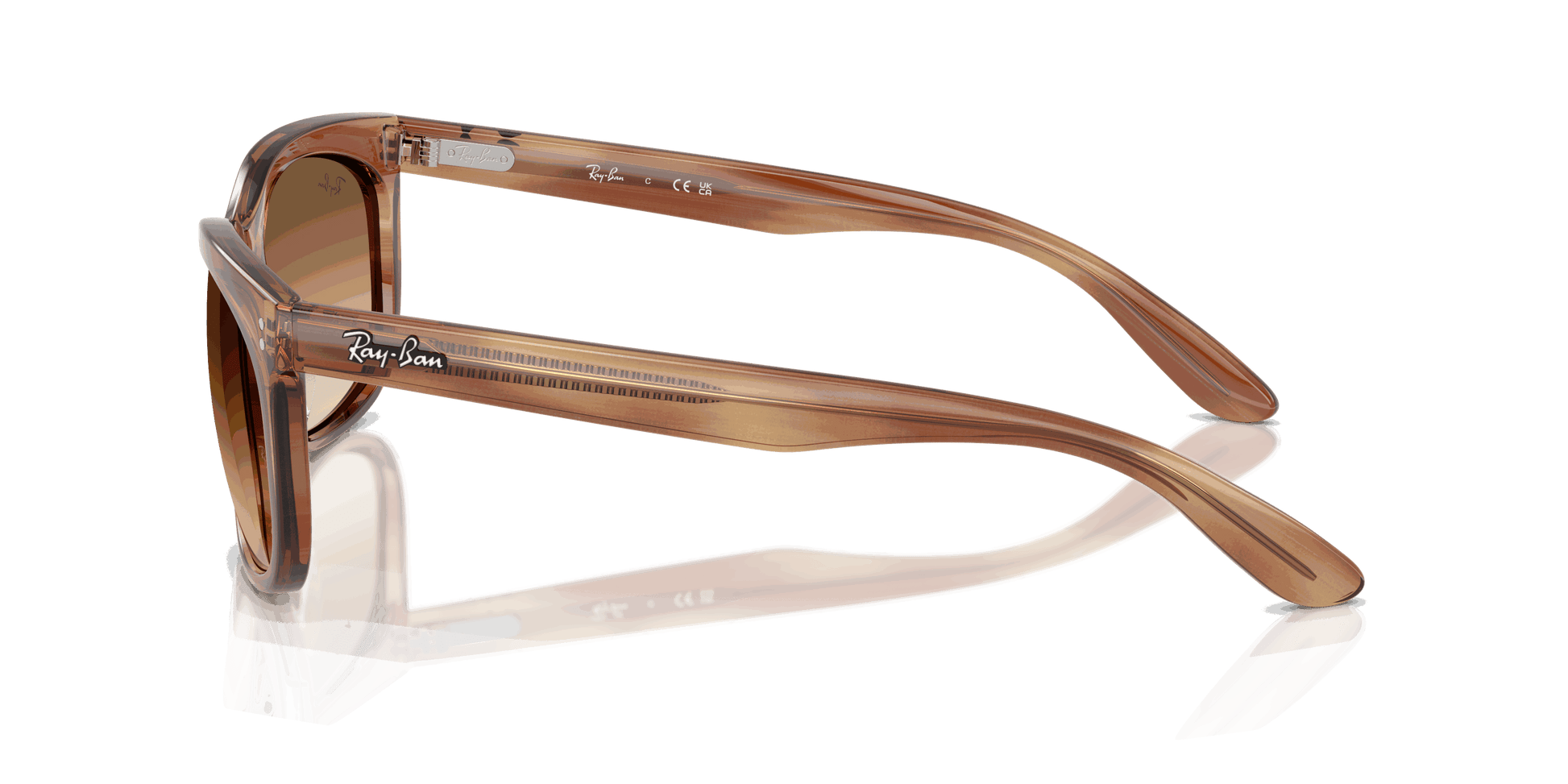 [Clear Gradient Brown Lenses, Polished Striped Brown Frame]