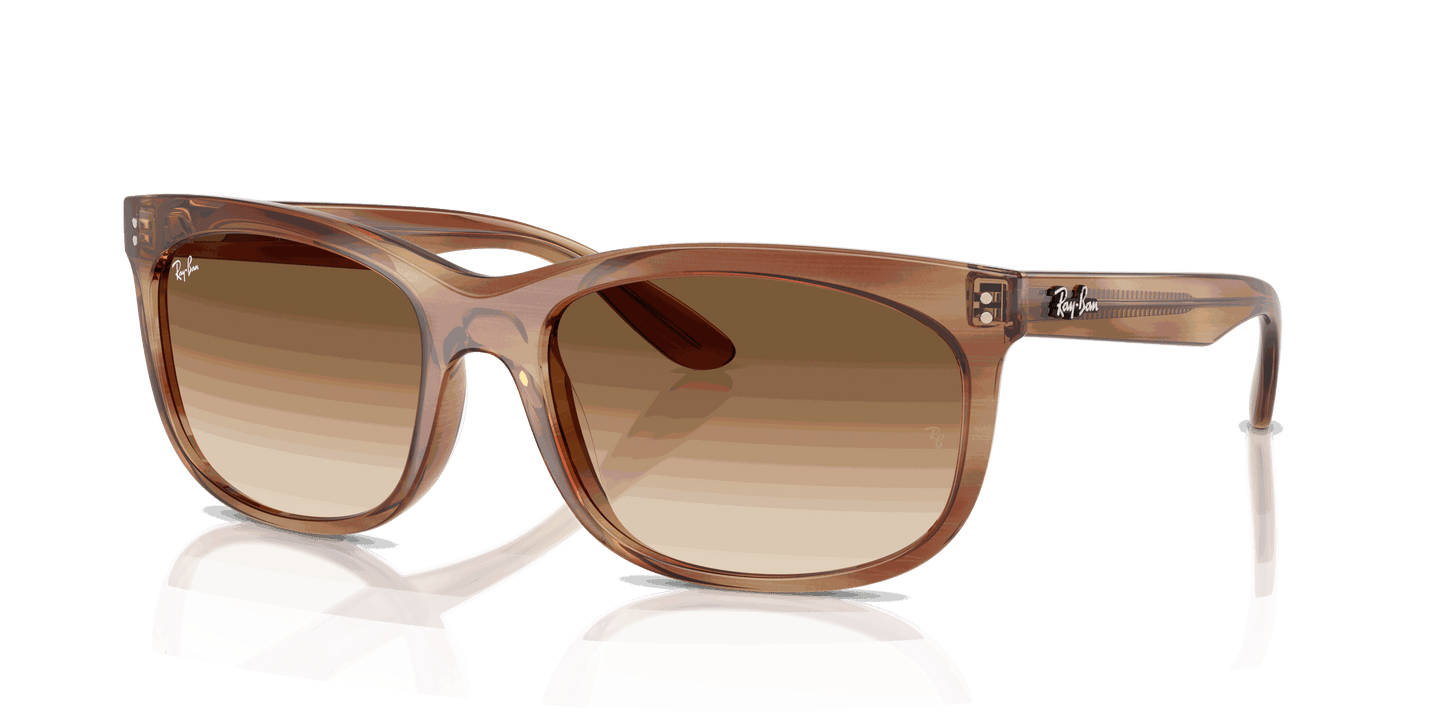 [Clear Gradient Brown Lenses, Polished Striped Brown Frame]