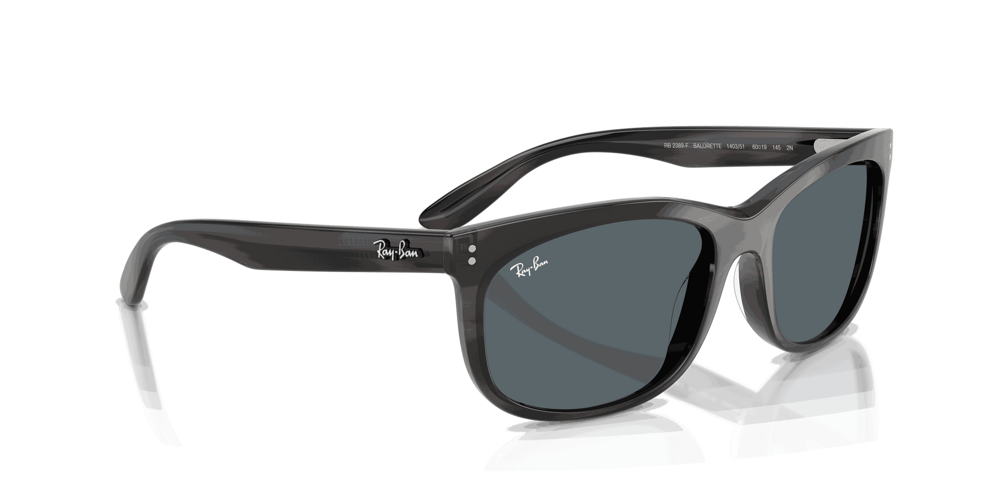 [Blue Lenses, Polished Striped Gray Frame]