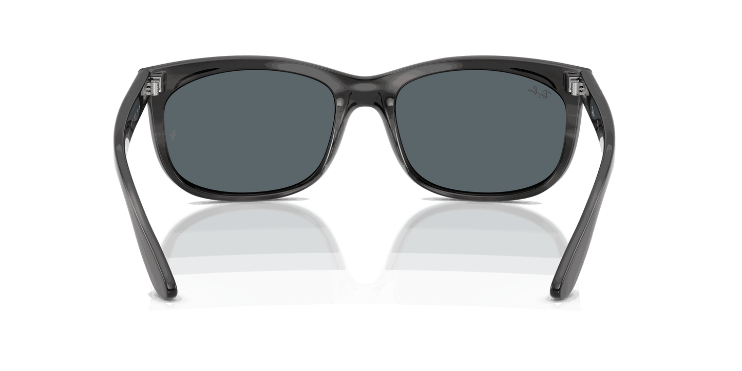[Blue Lenses, Polished Striped Gray Frame]