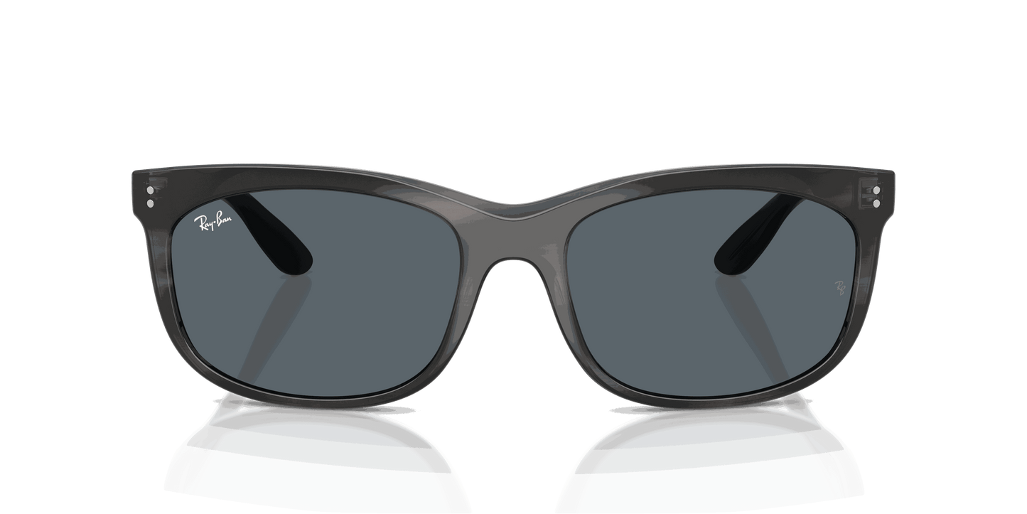 [Blue Lenses, Polished Striped Gray Frame]