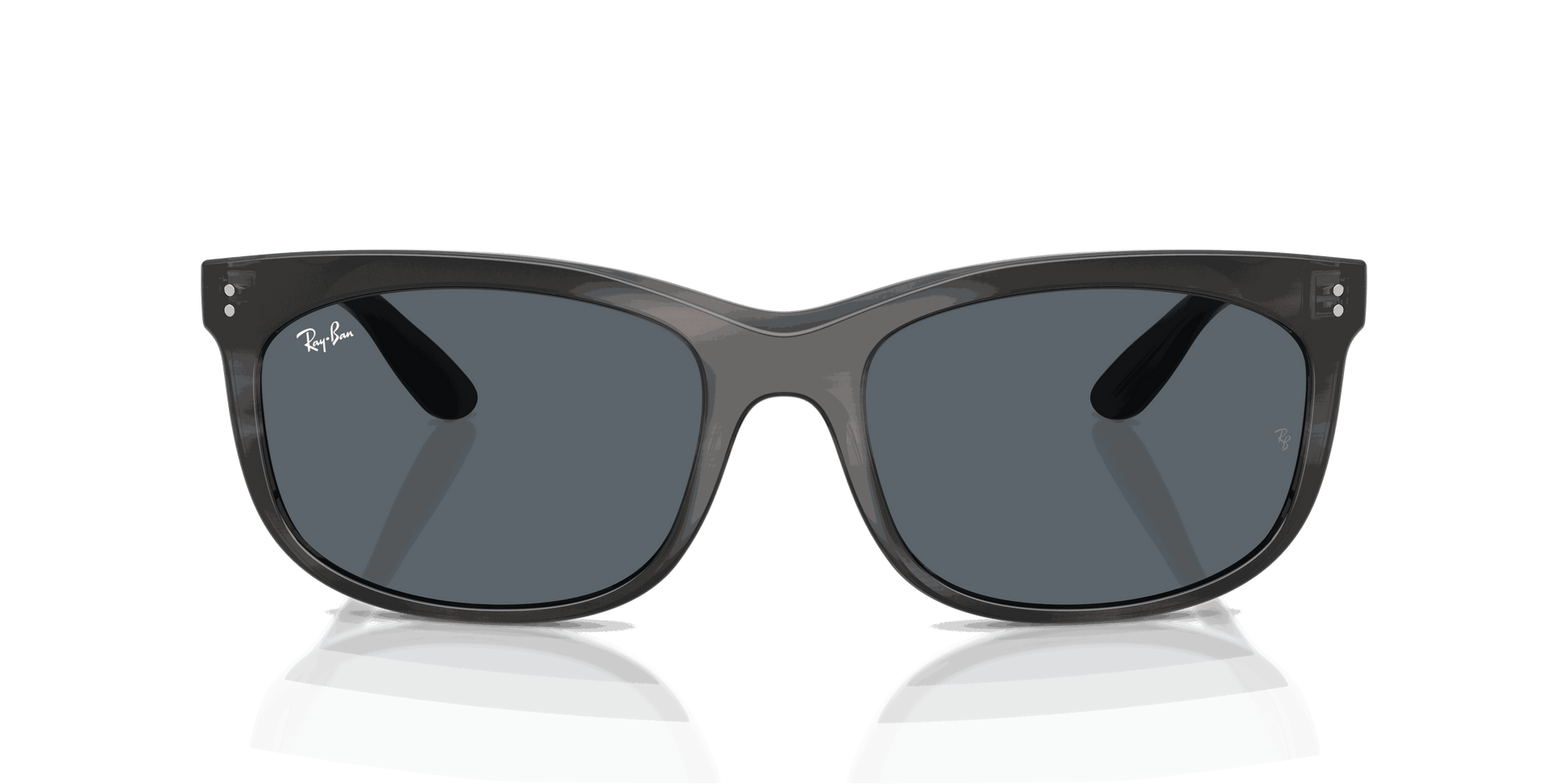 [Blue Lenses, Polished Striped Gray Frame]