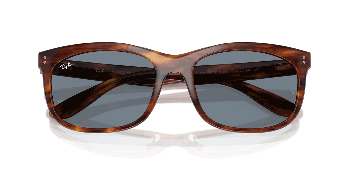 [Blue Lenses, Polished Striped Havana Frame]