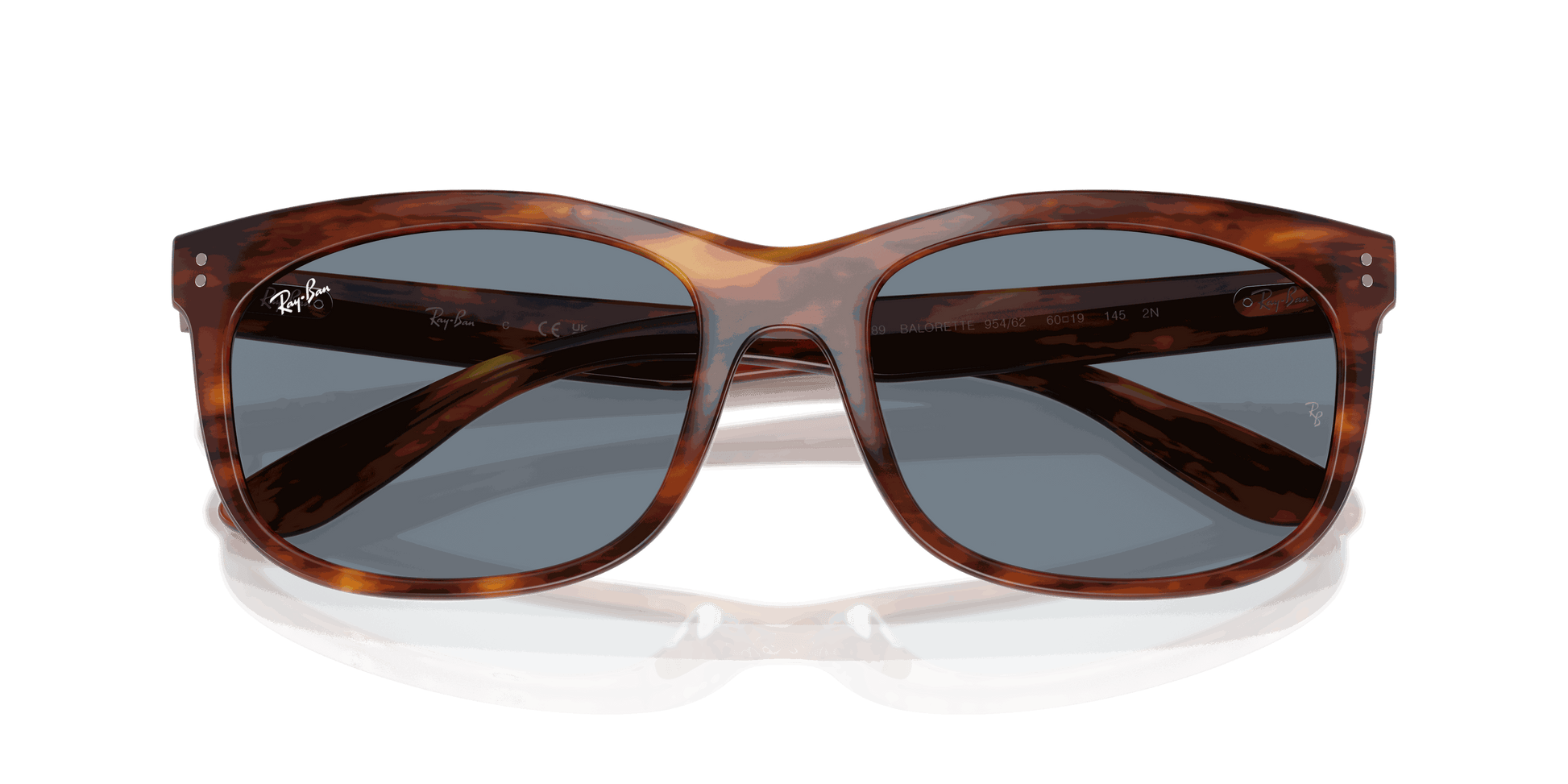 [Blue Lenses, Polished Striped Havana Frame]