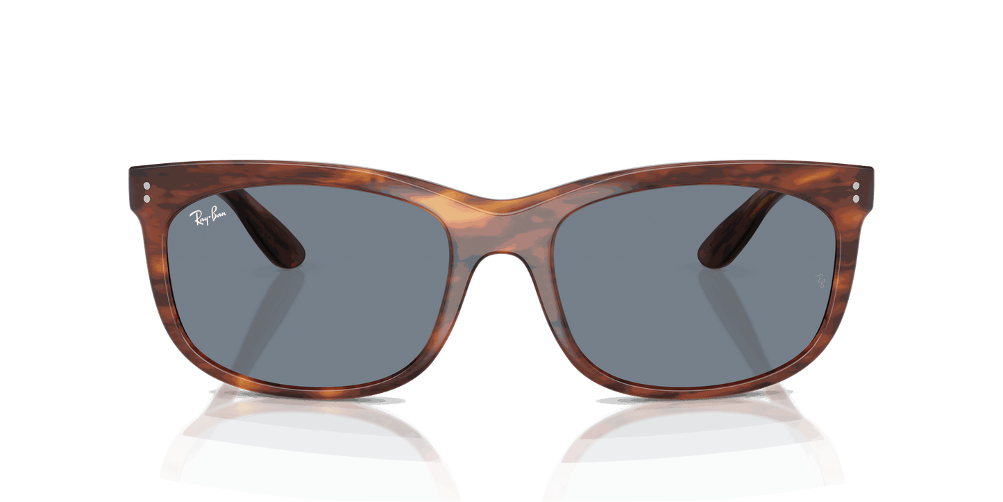 [Blue Lenses, Polished Striped Havana Frame]