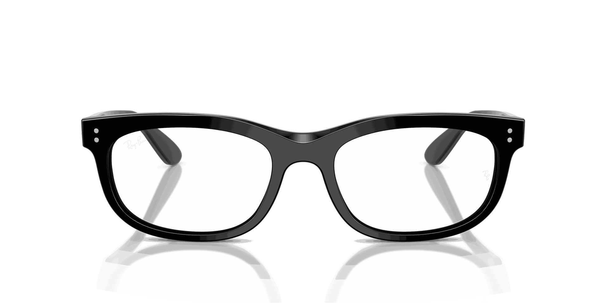 [Clear Lenses, Polished Black Frame]
