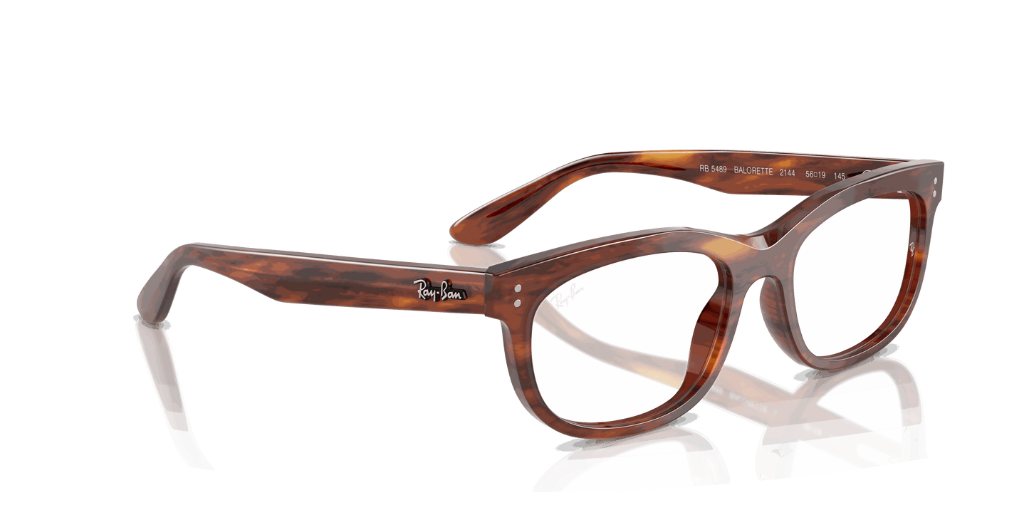 [Clear Lenses, Polished Striped Havana Frame]