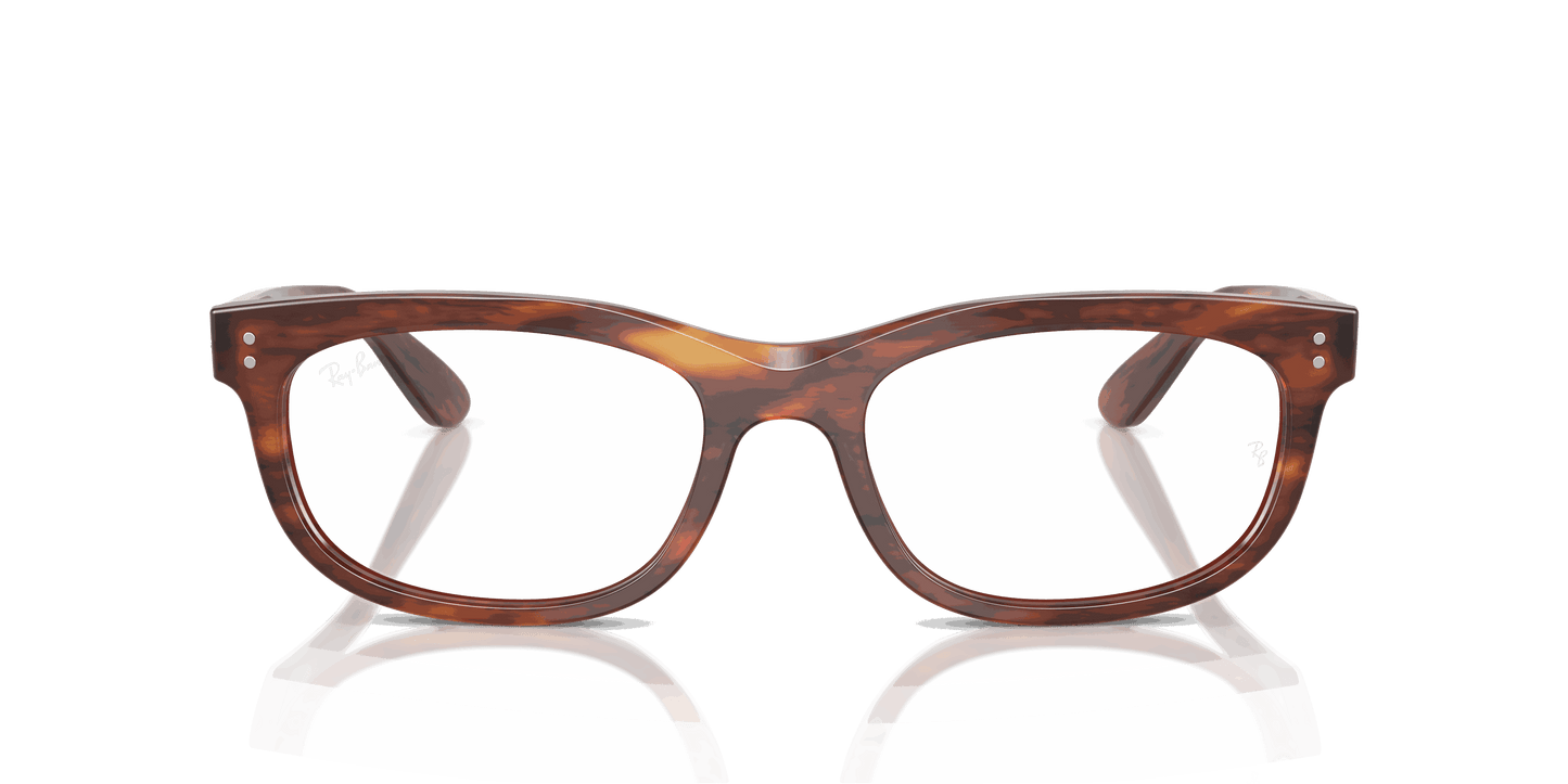 [Clear Lenses, Polished Striped Havana Frame]
