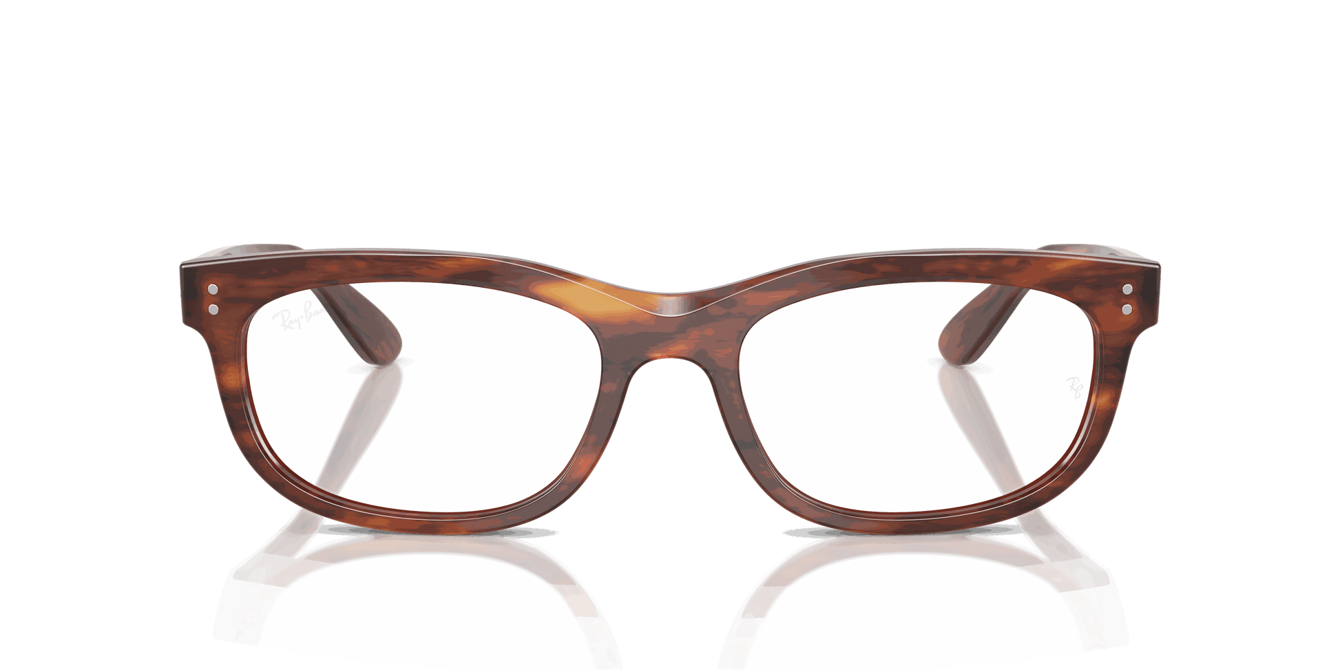 [Clear Lenses, Polished Striped Havana Frame]