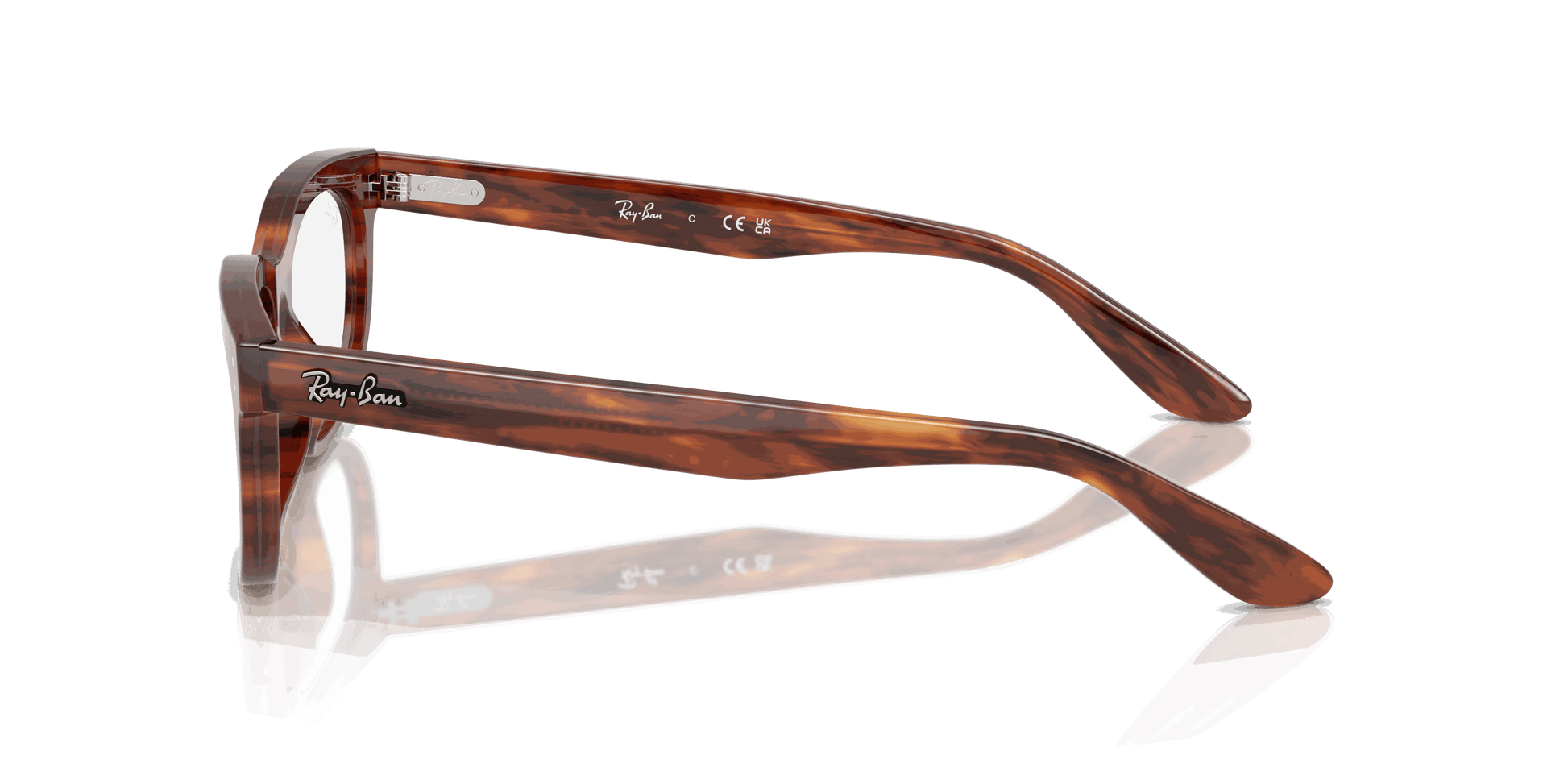 [Clear Lenses, Polished Striped Havana Frame]